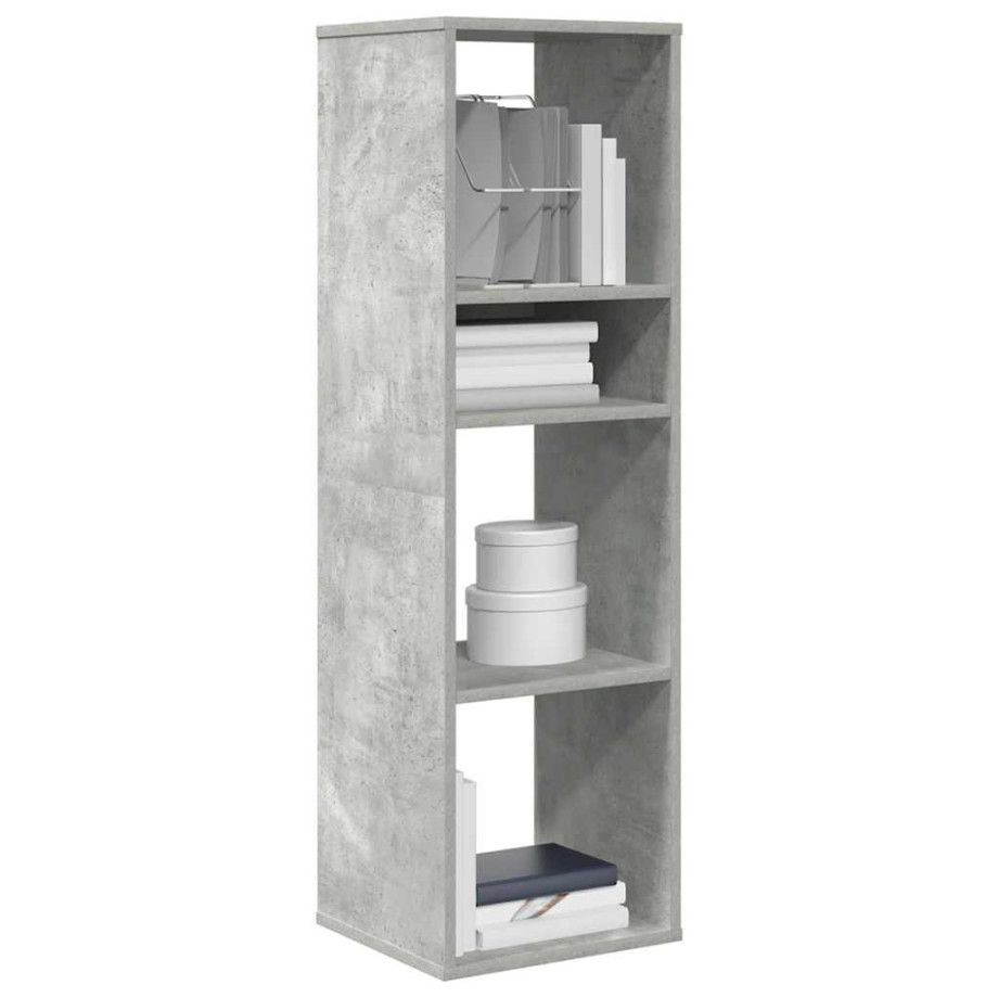 vidaXL Boekenkast 34x31x112 cm bewerkt hout betongrijs afbeelding 1