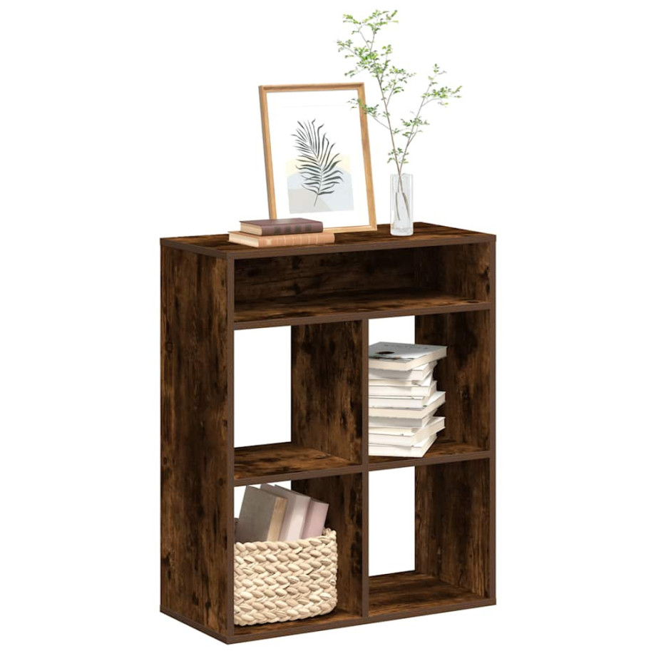 vidaXL Boekenkast 66x31x80 cm bewerkt hout gerookt eikenkleurig afbeelding 1