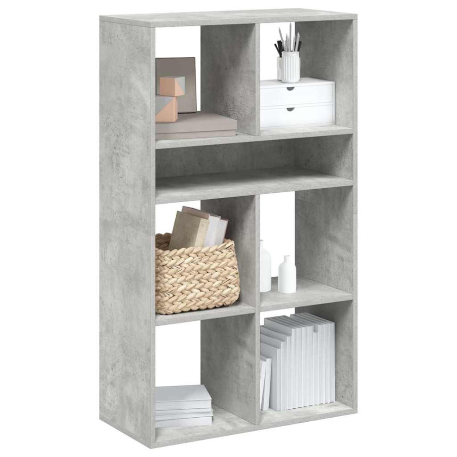 vidaXL Boekenkast 66x31x112 cm bewerkt hout betongrijs vidaXL Boekenkast 66x31x112 cm bewerkt hout betongrijs afbeelding 1