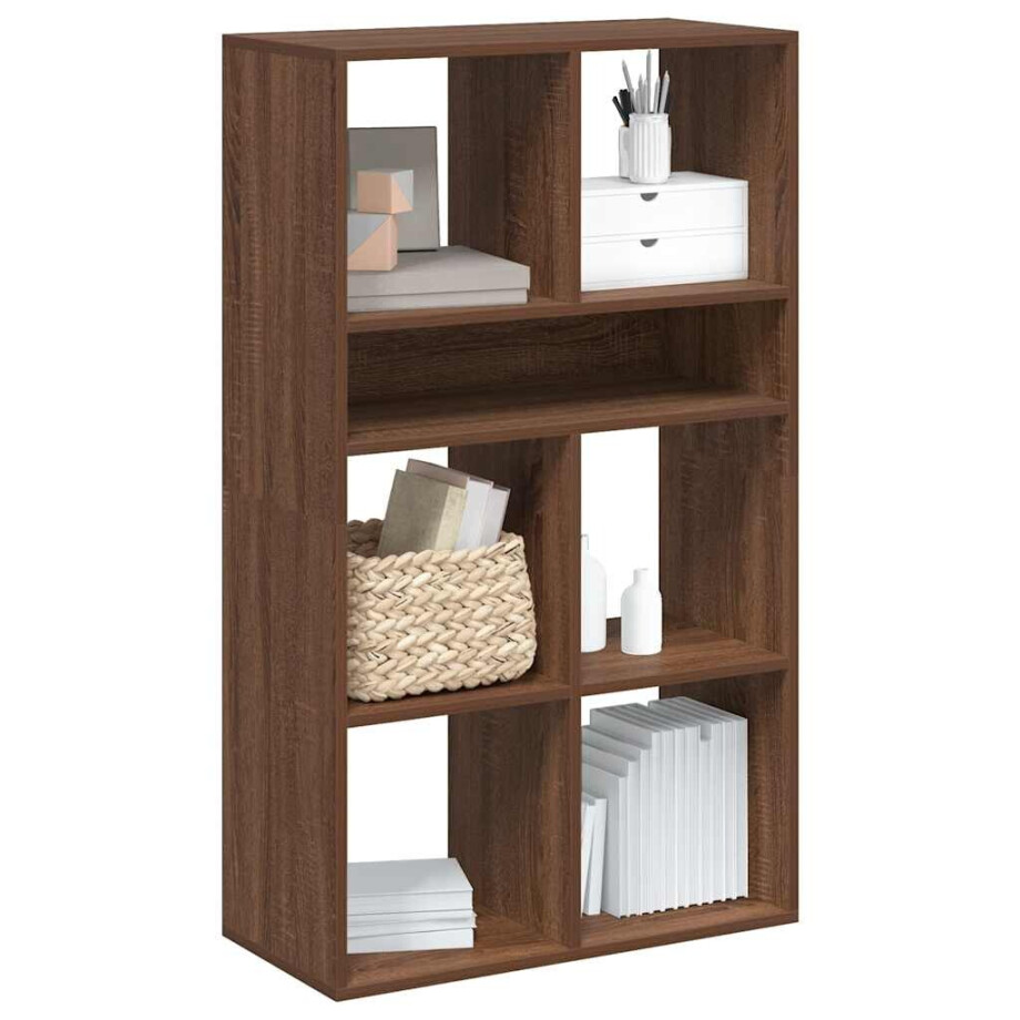 vidaXL Boekenkast 66x31x112 cm bewerkt hout bruin eikenkleur vidaXL Boekenkast 66x31x112 cm bewerkt hout bruin eikenkleur afbeelding 1