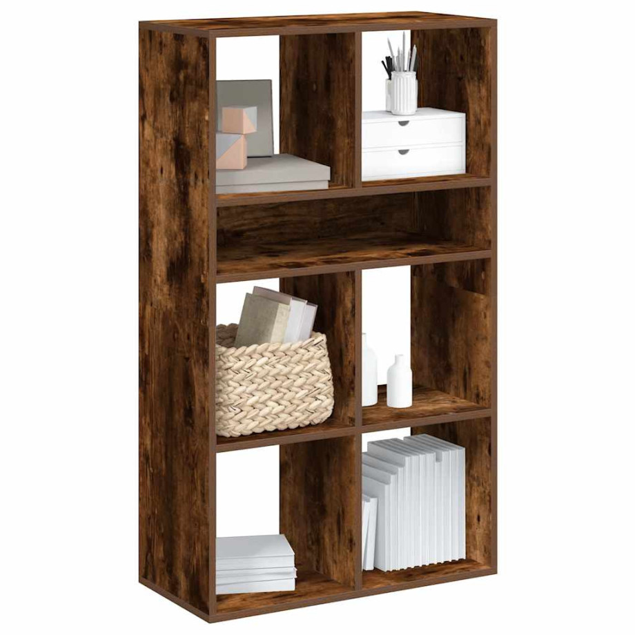 vidaXL Boekenkast 66x31x112 cm bewerkt hout gerookt eikenkleurig afbeelding 1