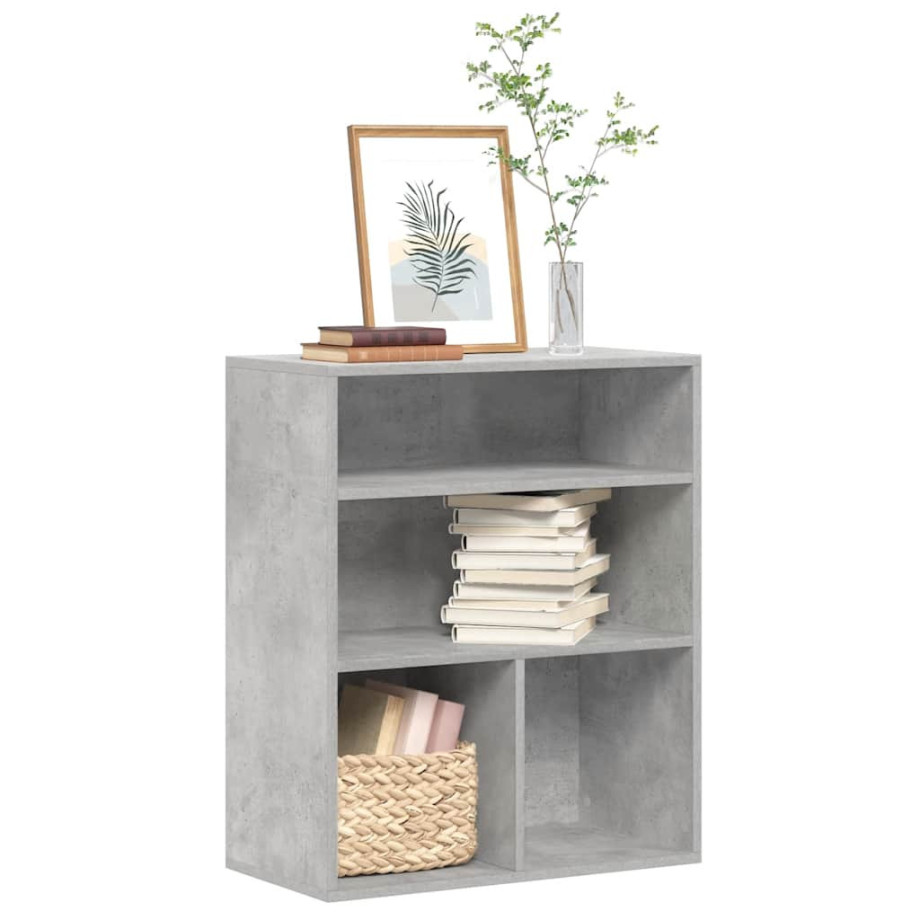 vidaXL Boekenkast 60x30x71,5 cm bewerkt hout betongrijs vidaXL Boekenkast 60x30x71,5 cm bewerkt hout betongrijs afbeelding 1