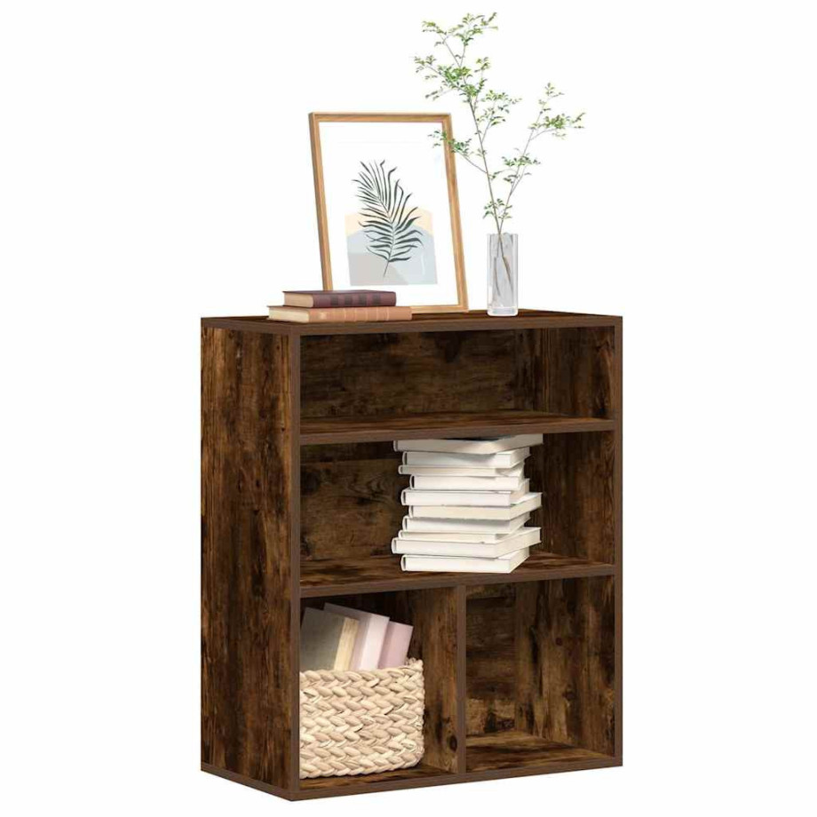 vidaXL Boekenkast 60x30x71,5 cm bewerkt hout gerookt eikenkleurig afbeelding 1