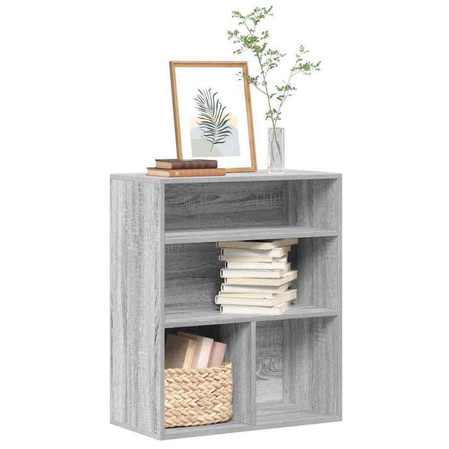 vidaXL Boekenkast 60x30x71,5 cm bewerkt hout grijs sonoma eikenkleurig afbeelding 1