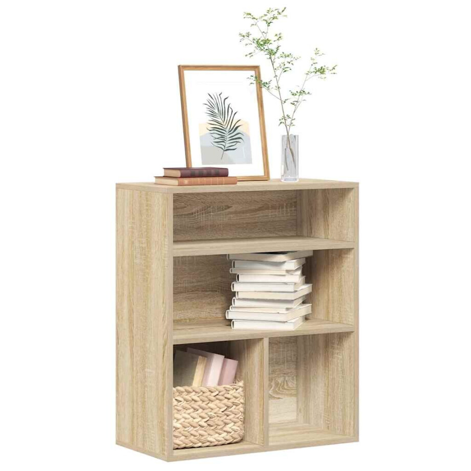 vidaXL Boekenkast 60x30x71,5 cm bewerkt hout sonoma eikenkleurig afbeelding 1