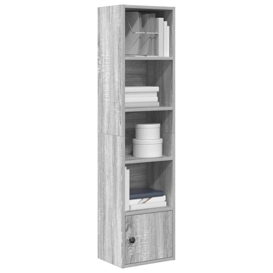 vidaXL Boekenkast 31x24x127 cm bewerkt hout grijs sonoma eikenkleurig afbeelding 1