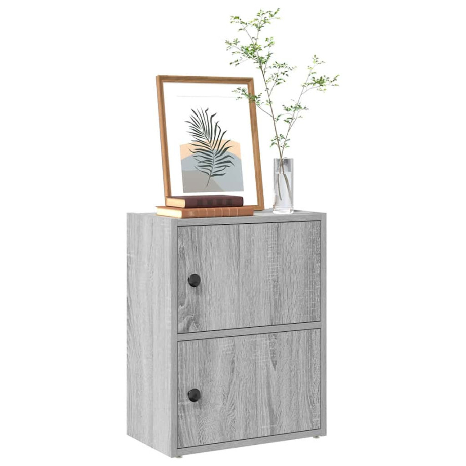 vidaXL Boekenkast 40x24x52 cm bewerkt hout grijs sonoma eikenkleurig afbeelding 1