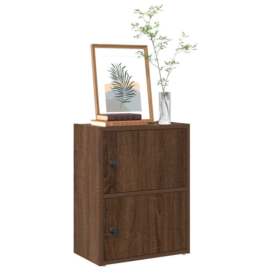 vidaXL Boekenkast 40x24x52 cm bewerkt hout bruin eikenkleurig afbeelding 1