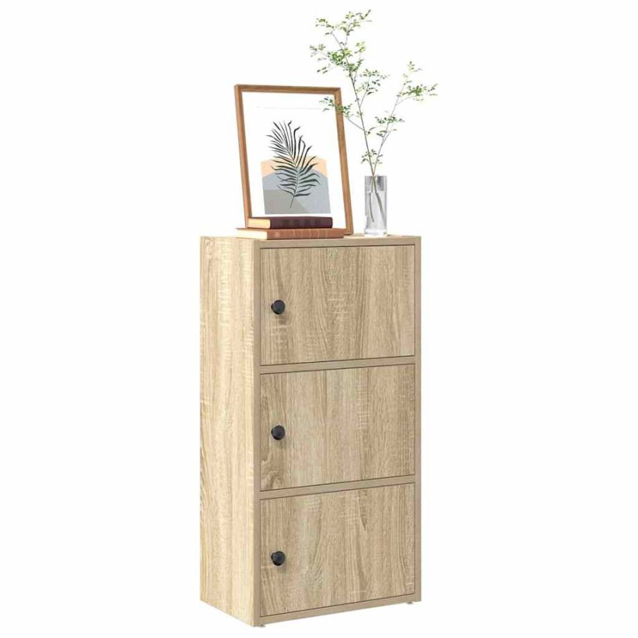 vidaXL Boekenkast 40x24x77 cm bewerkt hout sonoma eikenkleurig afbeelding 1