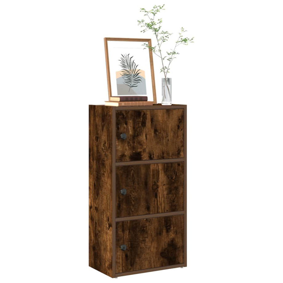 vidaXL Boekenkast 40x24x77 cm bewerkt hout gerookt eikenkleurig afbeelding 1