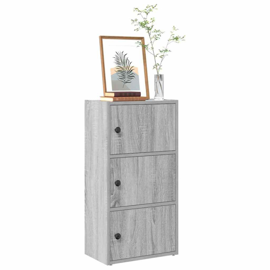 vidaXL Boekenkast 40x24x77 cm bewerkt hout grijs sonoma eikenkleurig afbeelding 1