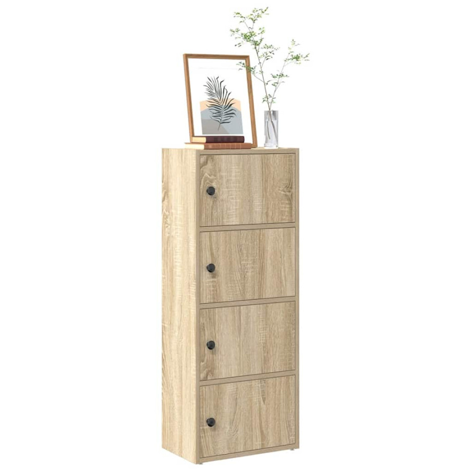 vidaXL Boekenkast 40x24x102 cm bewerkt hout betongrijs afbeelding 1