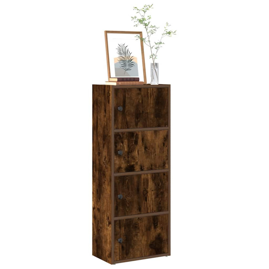 vidaXL Boekenkast 40x24x102 cm bewerkt hout gerookt eikenkleurig afbeelding 1
