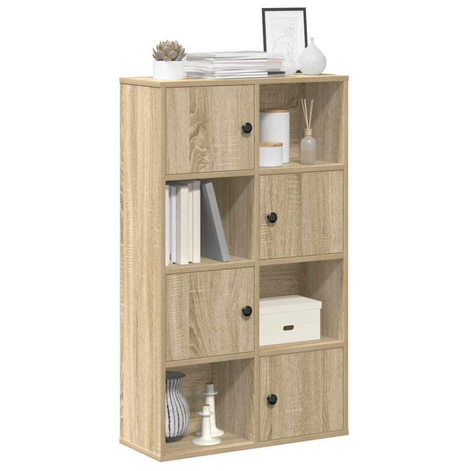 vidaXL Boekenkast 60x24x101,5 cm bewerkt hout sonoma eikenkleurig afbeelding 1