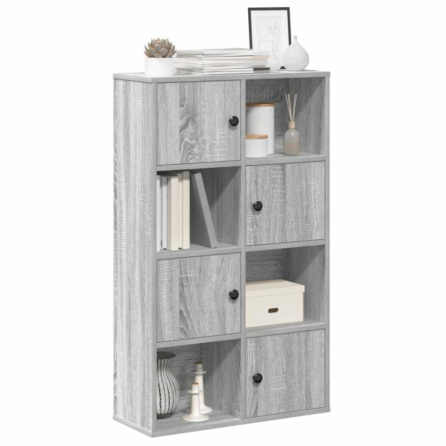 vidaXL Boekenkast 60x24x101,5 cm bewerkt hout grijs sonoma eikenkleur afbeelding 1