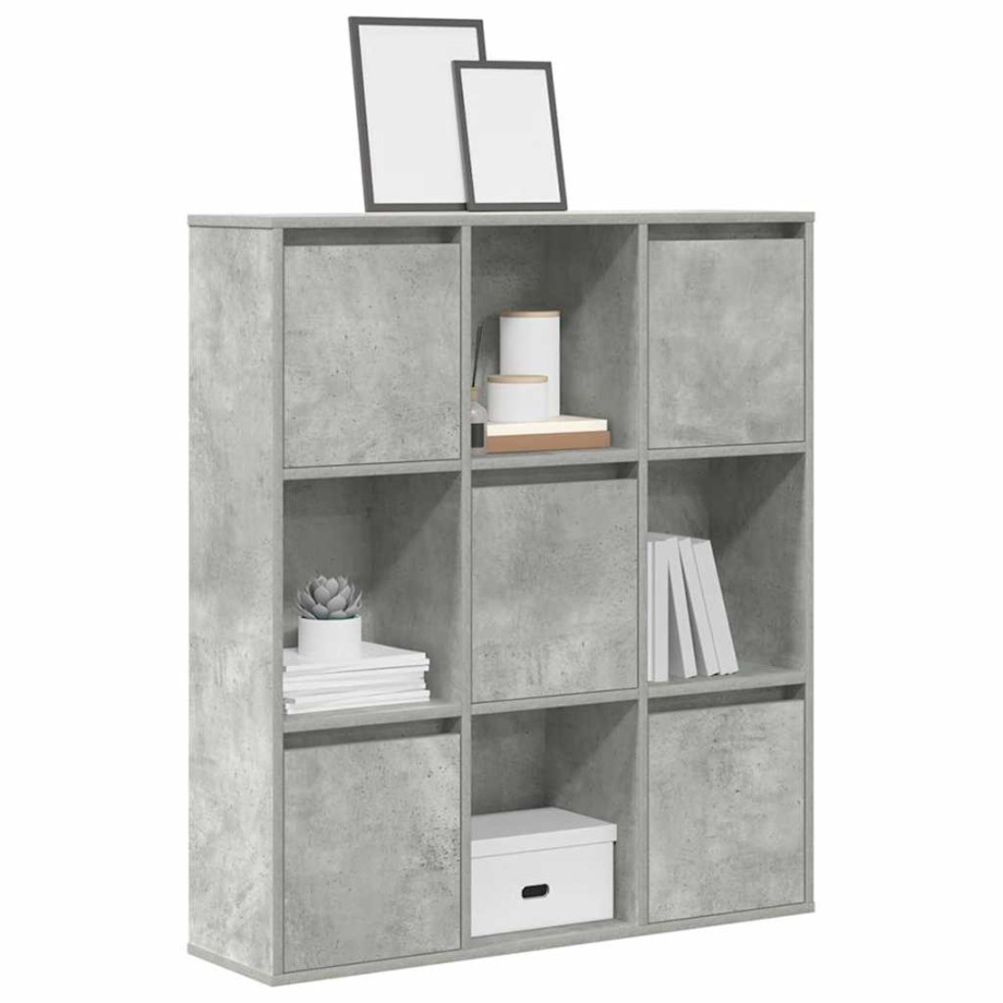 vidaXL Boekenkast 89x24x101,5 cm bewerkt hout betongrijs afbeelding 1