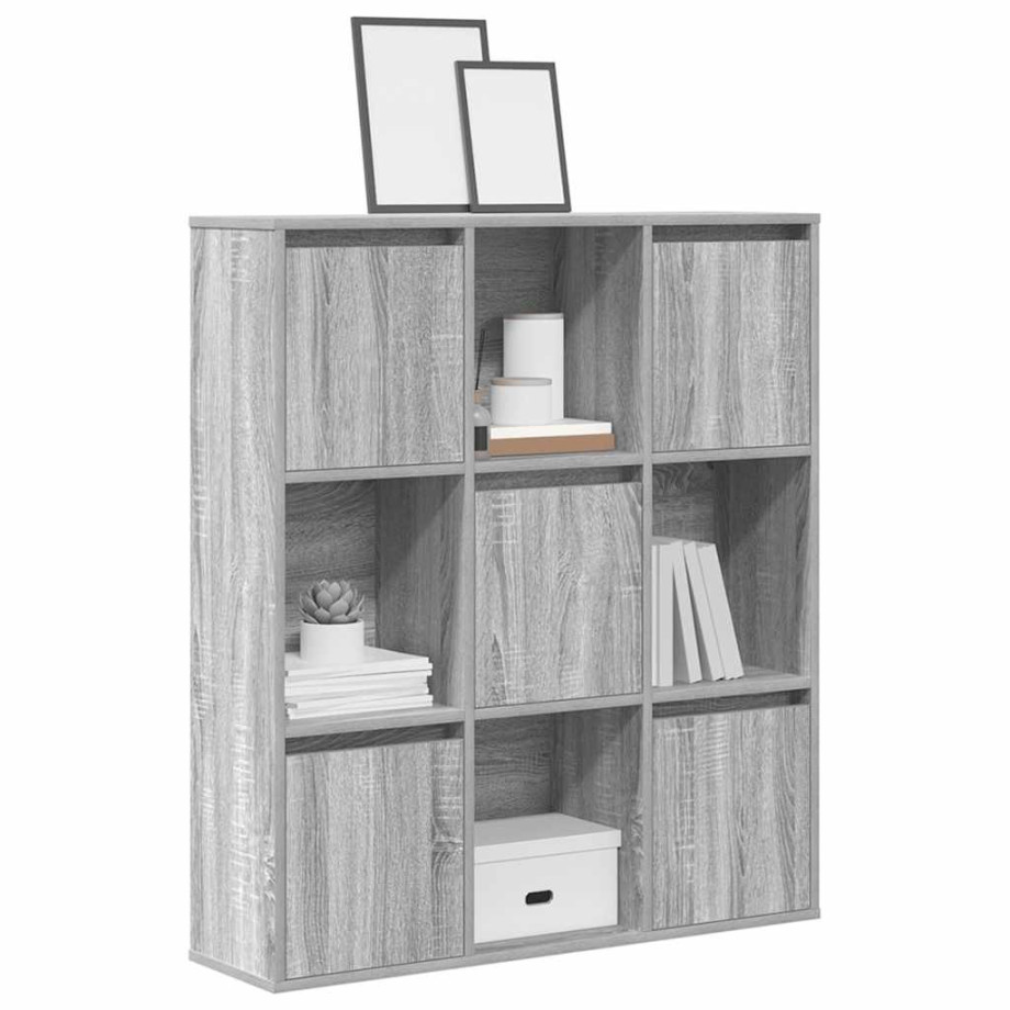 vidaXL Boekenkast 89x24x101,5 cm bewerkt hout grijs sonoma eikenkleur afbeelding 1