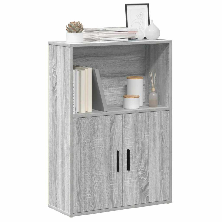 vidaXL Boekenkast 60x24x85 cm bewerkt hout grijs sonoma eikenkleurig afbeelding 1