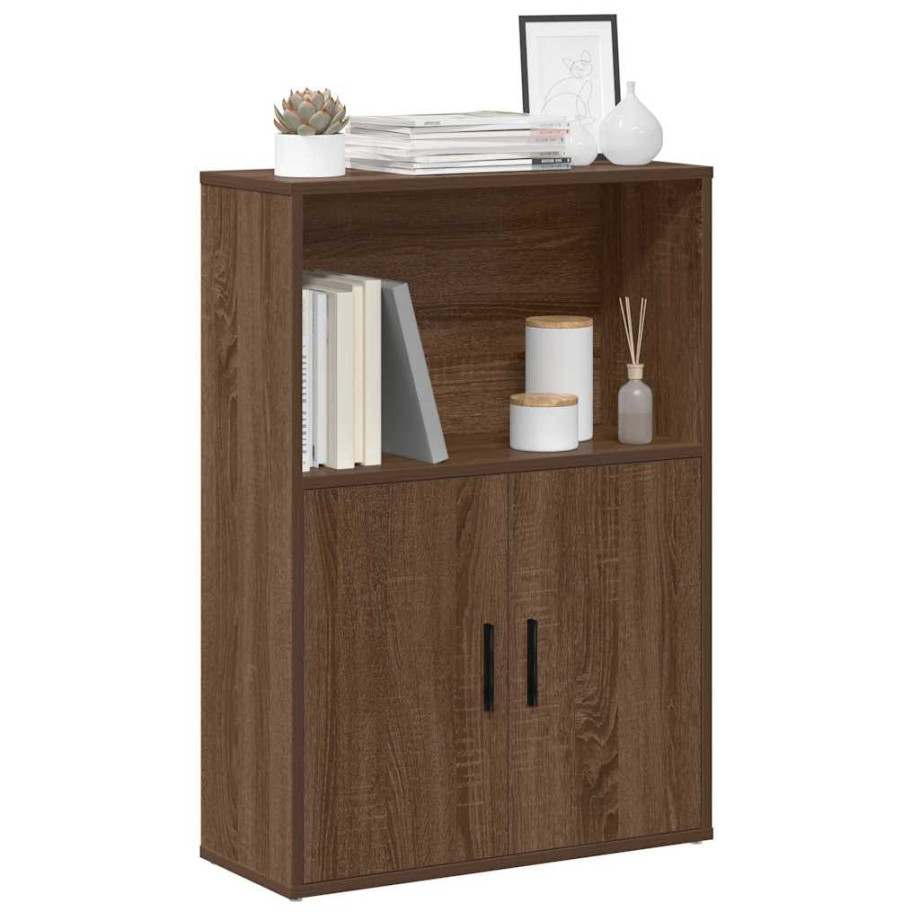 vidaXL Boekenkast 60x24x85 cm bewerkt hout bruin eikenkleurig afbeelding 1