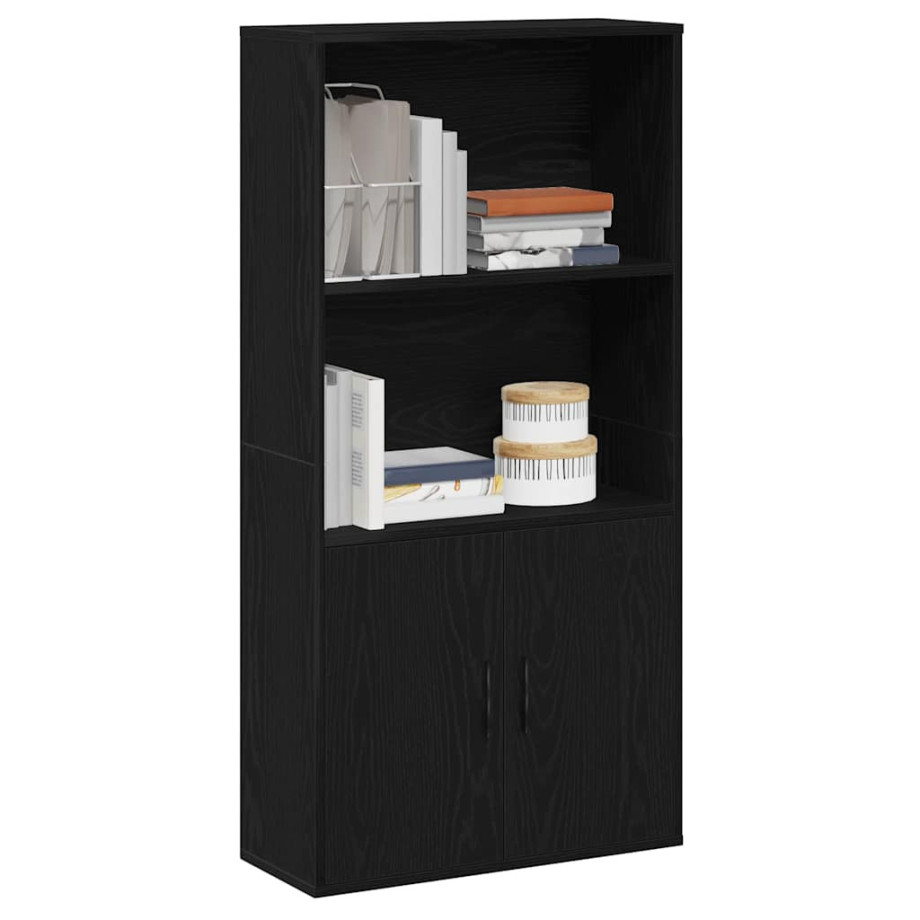 vidaXL Boekenkast 60x24x120 cm bewerkt hout zwart eikenkleurig afbeelding 1