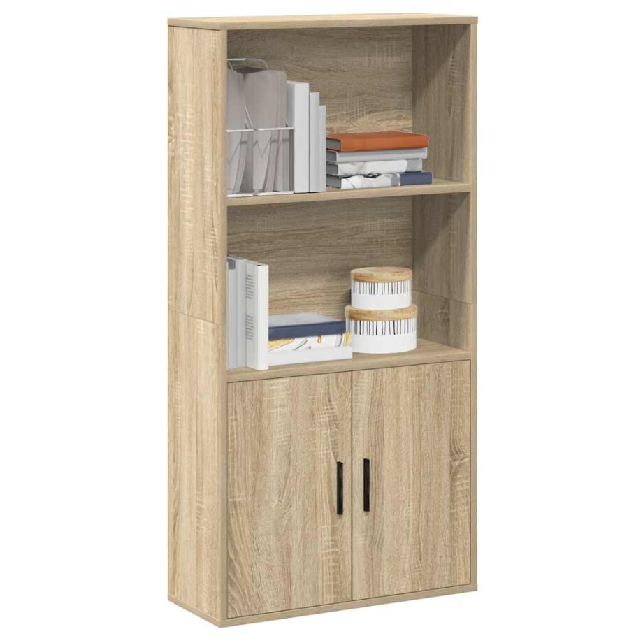 vidaXL Boekenkast 60x24x120 cm bewerkt hout sonoma eikenkleurig afbeelding 1