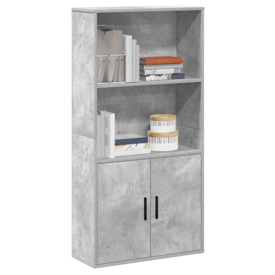 vidaXL Boekenkast 60x24x120 cm bewerkt hout betongrijs afbeelding 1