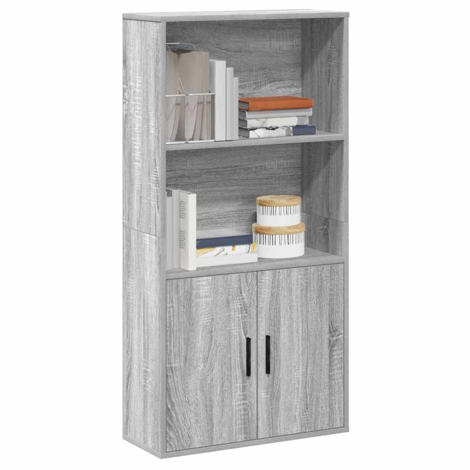 vidaXL Boekenkast 60x24x120 cm bewerkt hout grijs sonoma eikenkleurig afbeelding 1