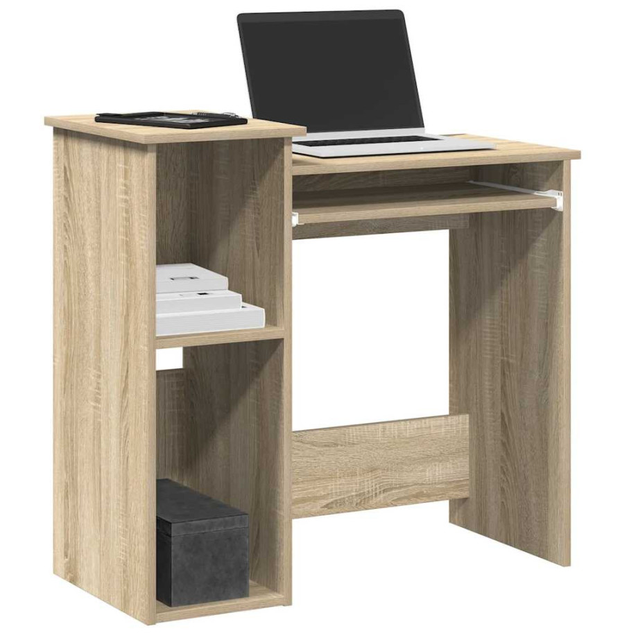 vidaXL Bureau met schappen 84x40x78 cm bewerkt hout sonoma eikenkleur afbeelding 1