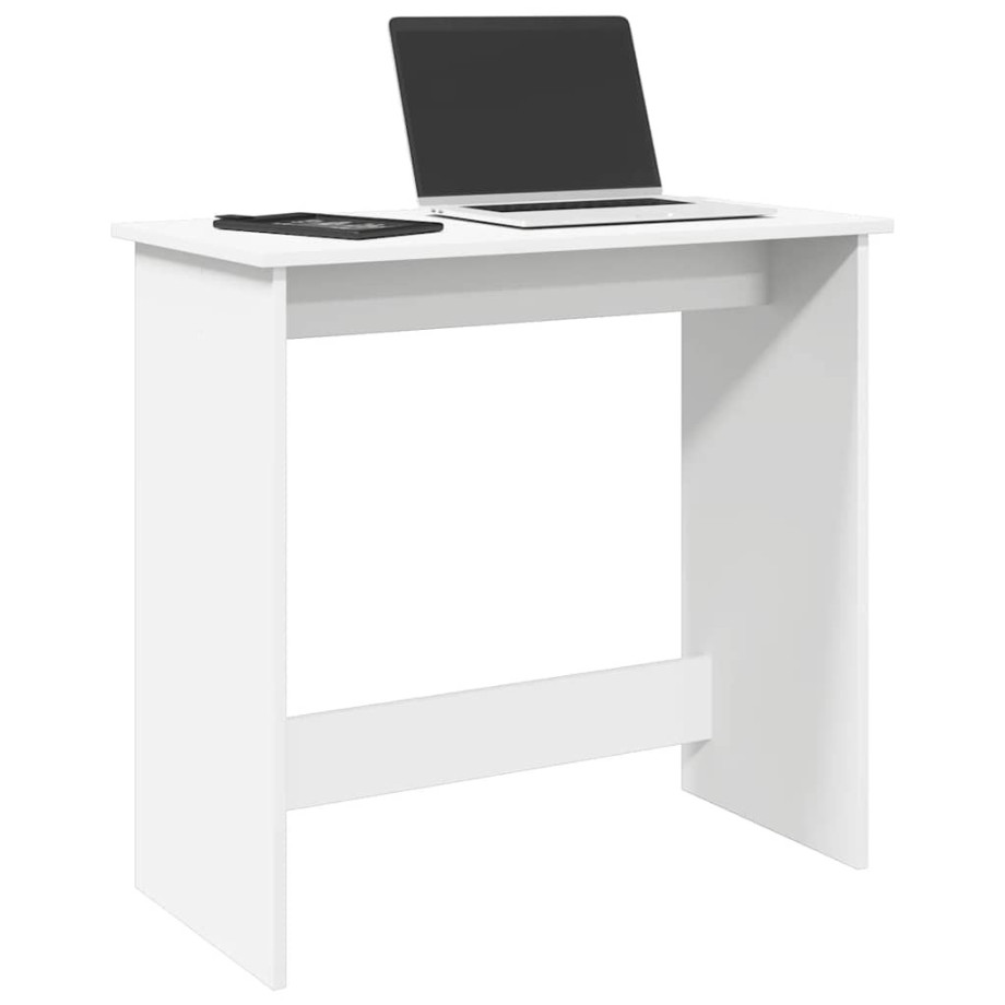 vidaXL Bureau 80x40x75 cm bewerkt hout wit afbeelding 1