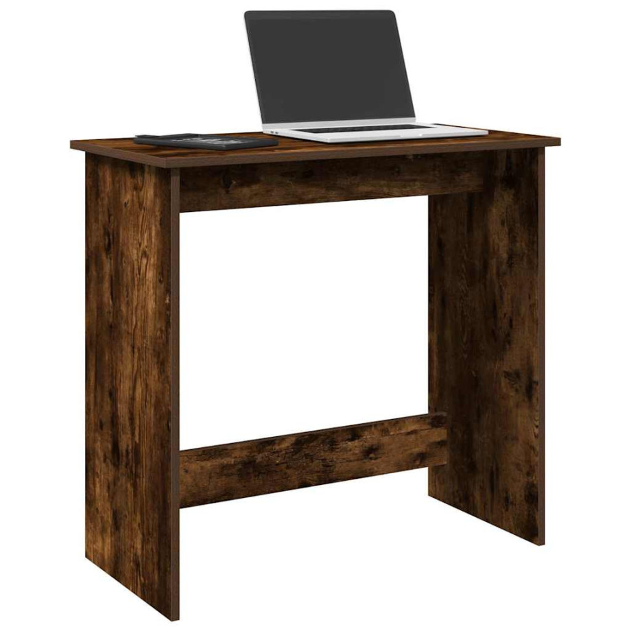 vidaXL Bureau 80x40x75 cm bewerkt hout gerookt eikenkleurig afbeelding 1