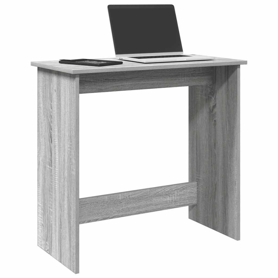 vidaXL Bureau 80x40x75 cm bewerkt hout grijs sonoma eikenkleurig afbeelding 1