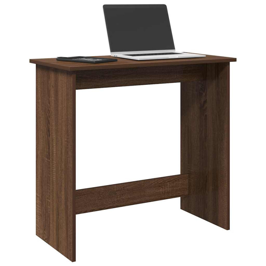 vidaXL Bureau 80x40x75 cm bewerkt hout bruin eikenkleur afbeelding 1