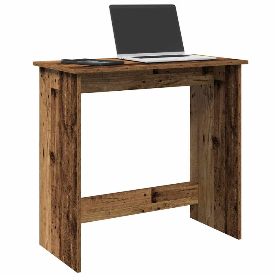 vidaXL Bureau 80x40x75 cm bewerkt hout oud houtkleurig afbeelding 1