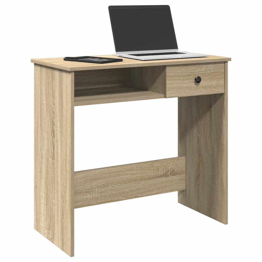 vidaXL Bureau 80x40x75 cm bewerkt hout sonoma eikenkleurig afbeelding 1