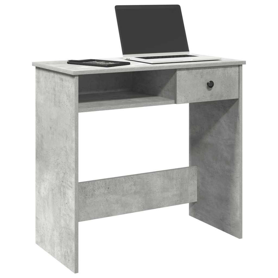 vidaXL Bureau 80x40x75 cm bewerkt hout betongrijs afbeelding 1