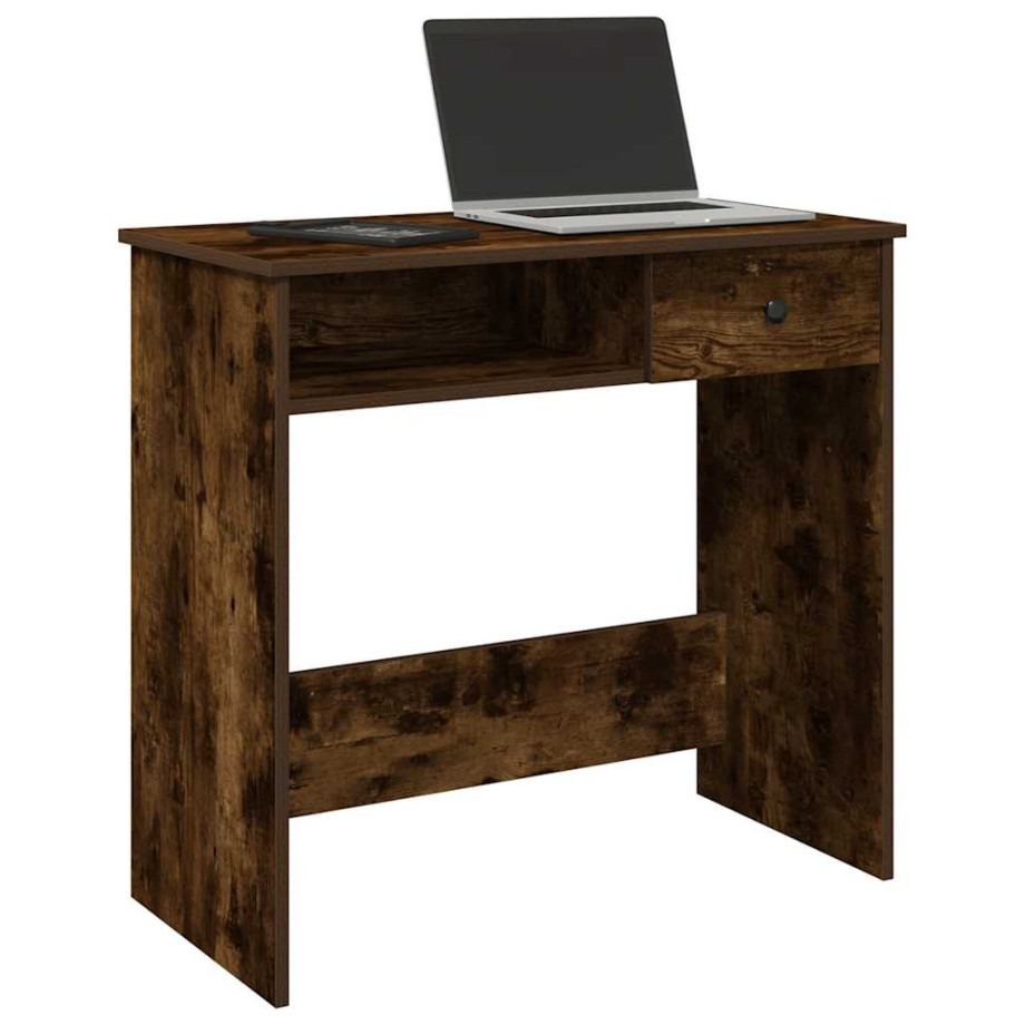 vidaXL Bureau 80x40x75 cm bewerkt hout gerookt eikenkleurig afbeelding 1