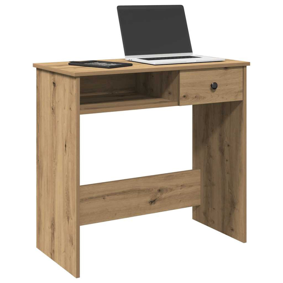 vidaXL Bureau 80x40x75 cm bewerkt hout artisanaal eikenkleurig afbeelding 1