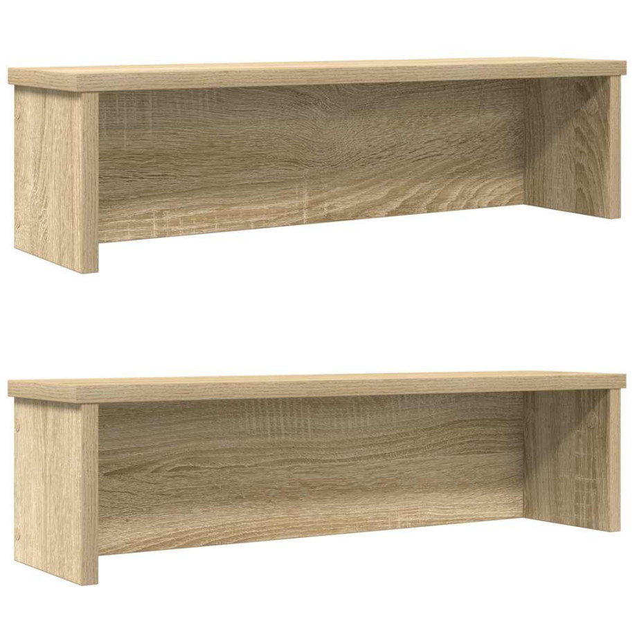 vidaXL Keukenrekken stapelbaar 2 st 50x15x16 cm sonoma eikenkleurig afbeelding 1