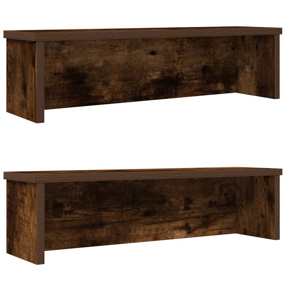 vidaXL Keukenrekken stapelbaar 2 st 50x15x16 cm gerookt eikenkleurig afbeelding 1