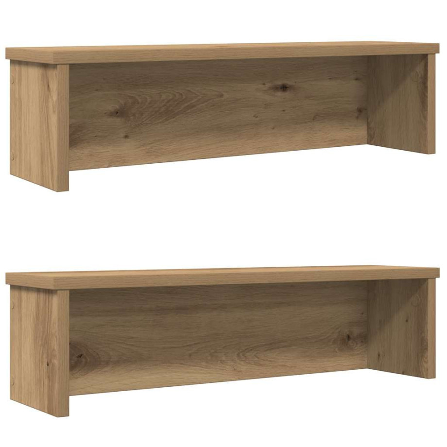 vidaXL Keukenrekken stapelbaar 2 st 60x15x16 cm artisanaal eikenkleur afbeelding 1