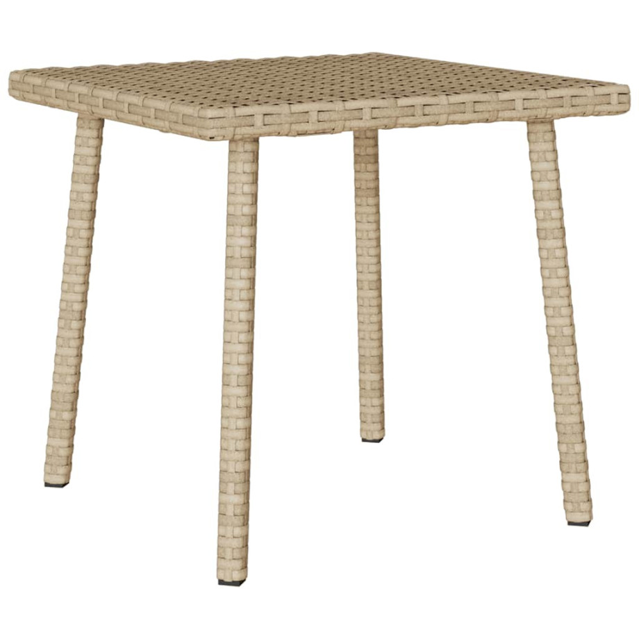 vidaXL Tuin salontafel rechthoekig 40x40x37 cm poly rattan beige afbeelding 1