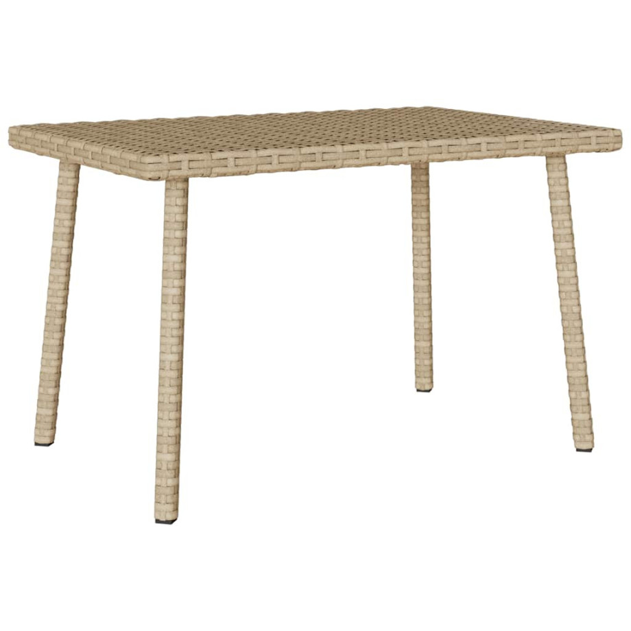 vidaXL Tuin salontafel rechthoekig 60x40x37 cm poly rattan beige afbeelding 1