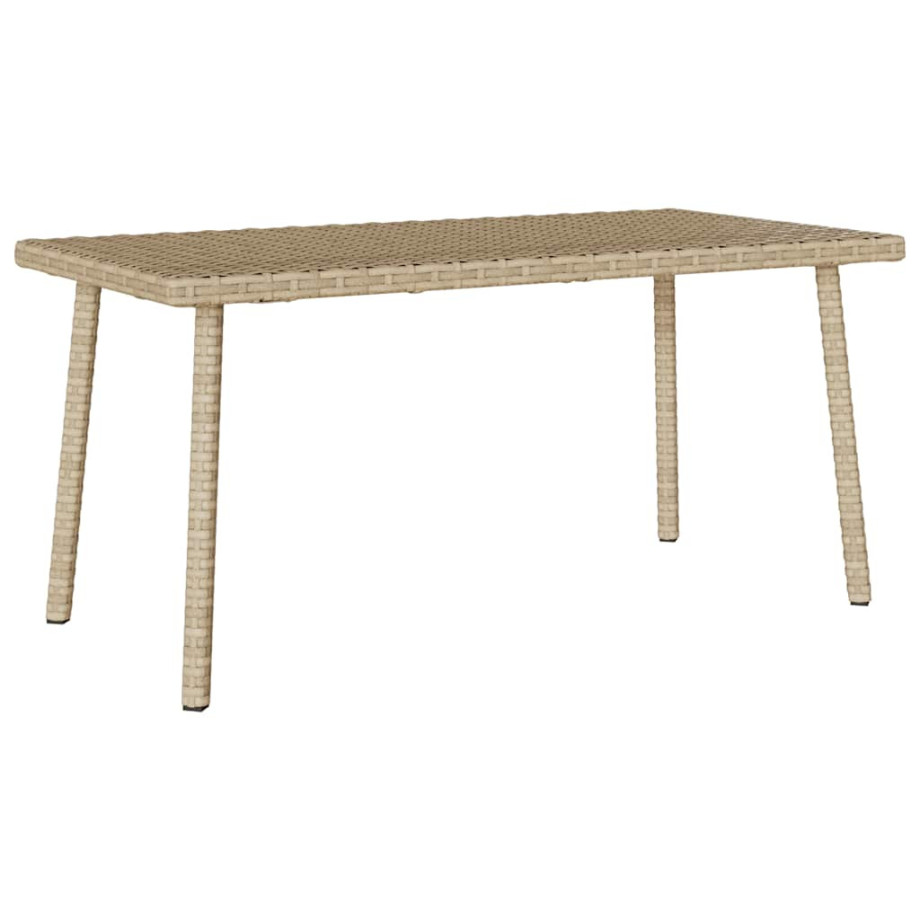 vidaXL Tuin salontafel rechthoekig 80x40x37 cm poly rattan beige afbeelding 1