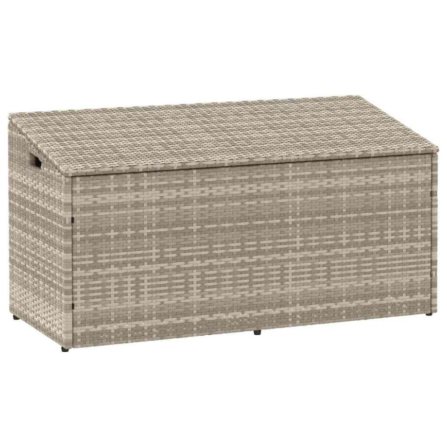 vidaXL Tuinbox 110x50x58 cm poly rattan lichtgrijs afbeelding 1