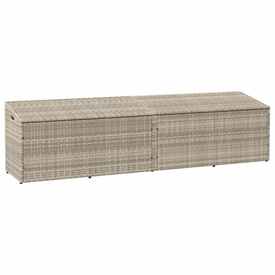vidaXL Tuinbox 220x50x58 cm poly rattan lichtgrijs afbeelding 1