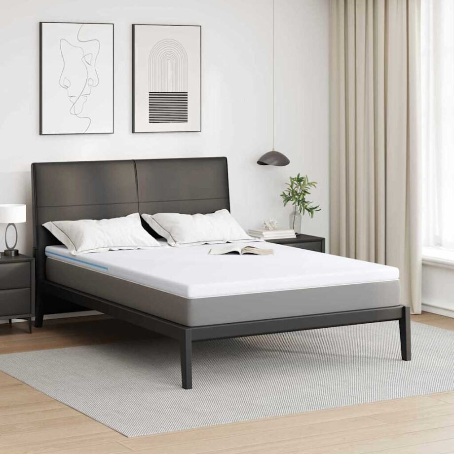vidaXL matrastopper Wit 160 x 200 cm Jacquard stof vidaXL matrastopper Wit 160 x 200 cm Jacquard stof afbeelding 1