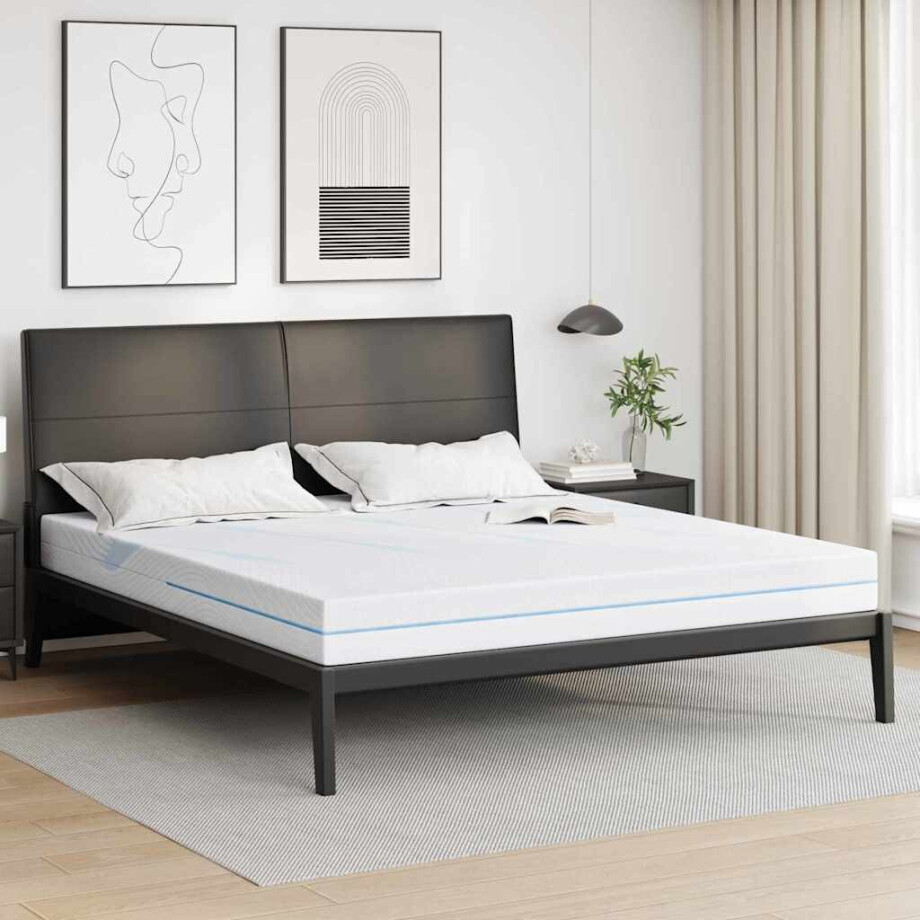 vidaXL Matras Wit 200 x 200 cm Jacquard stof vidaXL Matras Wit 200 x 200 cm Jacquard stof afbeelding 1