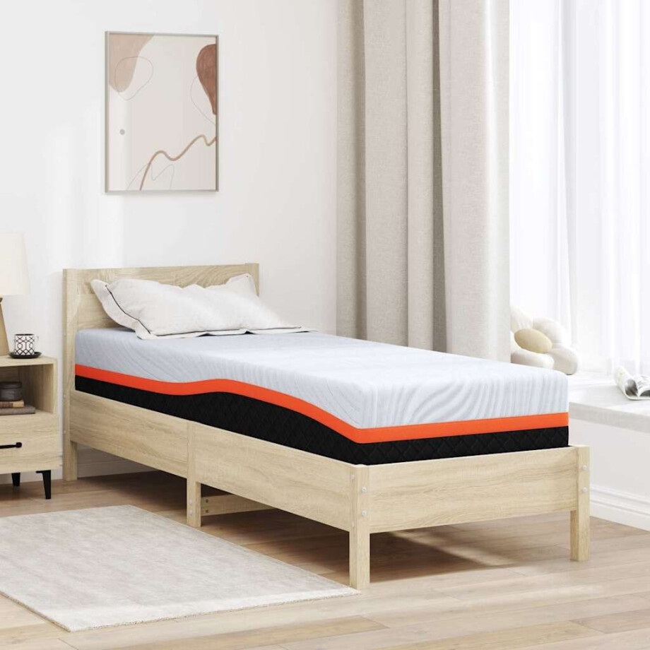 vidaXL Matras Wit en Grijs 70 x 200 cm Jacquard stof vidaXL Matras Wit en Grijs 70 x 200 cm Jacquard stof afbeelding 1