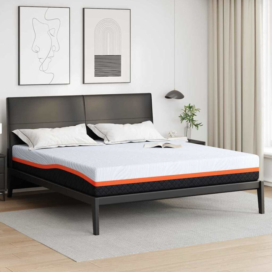 vidaXL Matras Wit en Grijs 180 x 200 cm Jacquard stof vidaXL Matras Wit en Grijs 180 x 200 cm Jacquard stof afbeelding 1