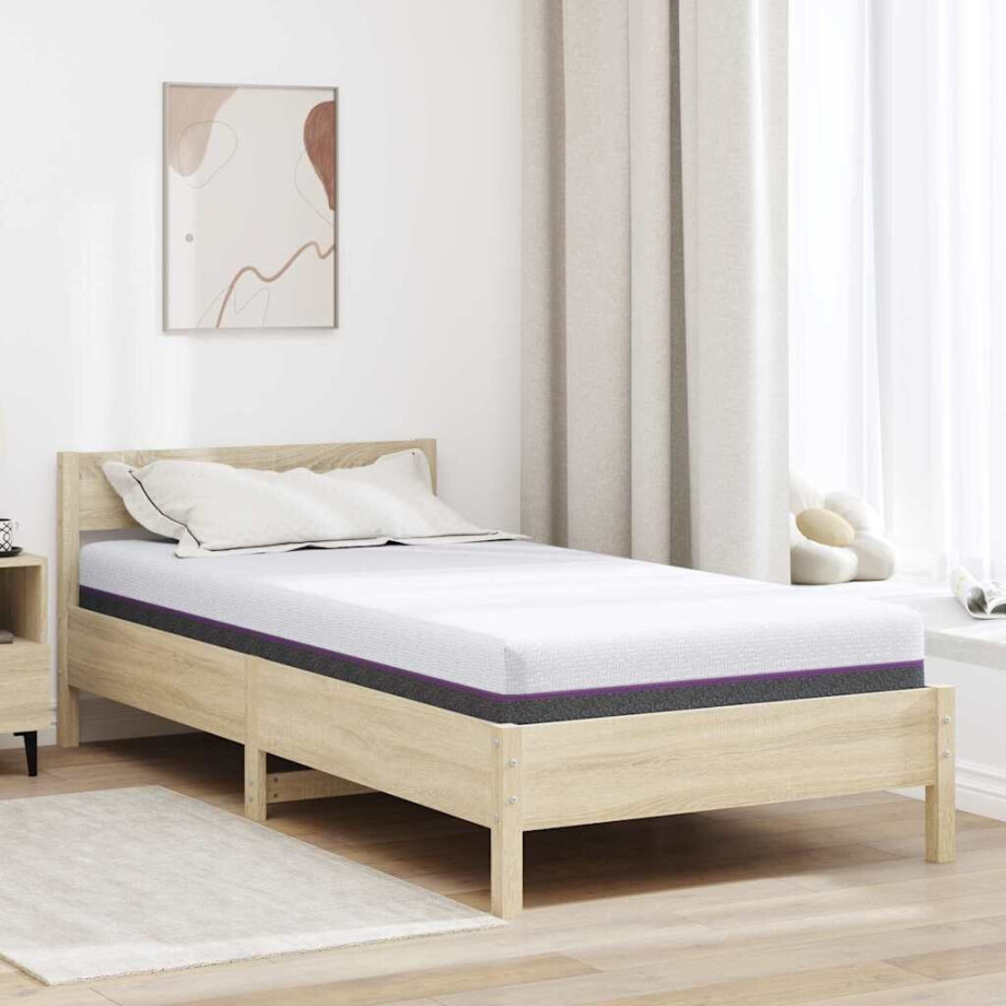 vidaXL Traagschuimmatras Medium 100 x 200 cm 16 cm Wit en Grijs vidaXL Traagschuimmatras Medium 100 x 200 cm 16 cm Wit en Grijs afbeelding 1